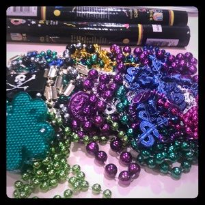Mardi graw beads and glow sticks
